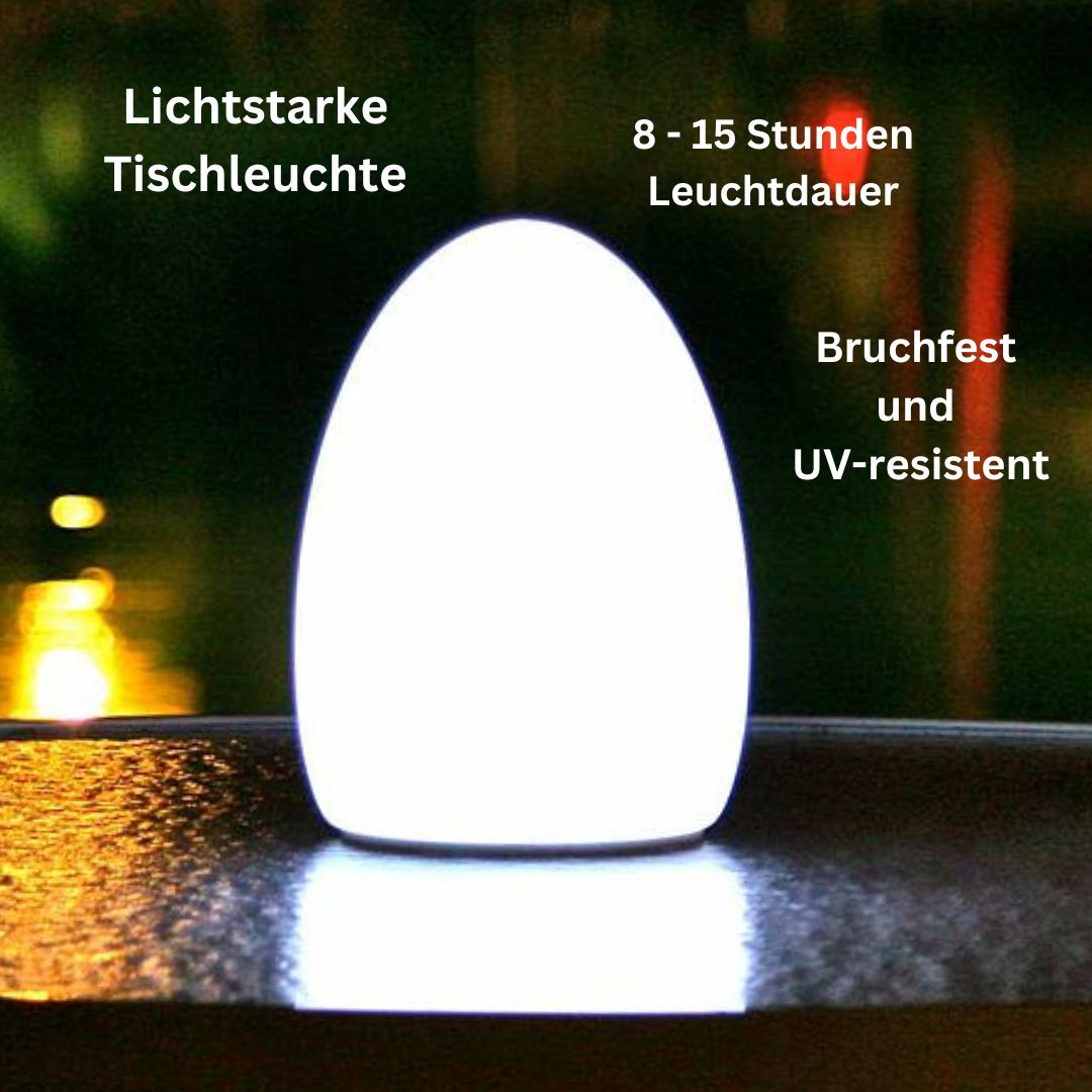 EGG - kabellose, bruchfeste Tischleuchte App-Steuerung von Smart and Green