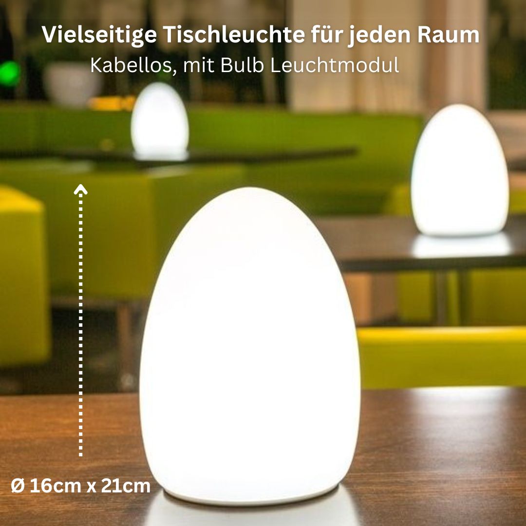EGG - kabellose, bruchfeste Tischleuchte App-Steuerung von Smart and Green