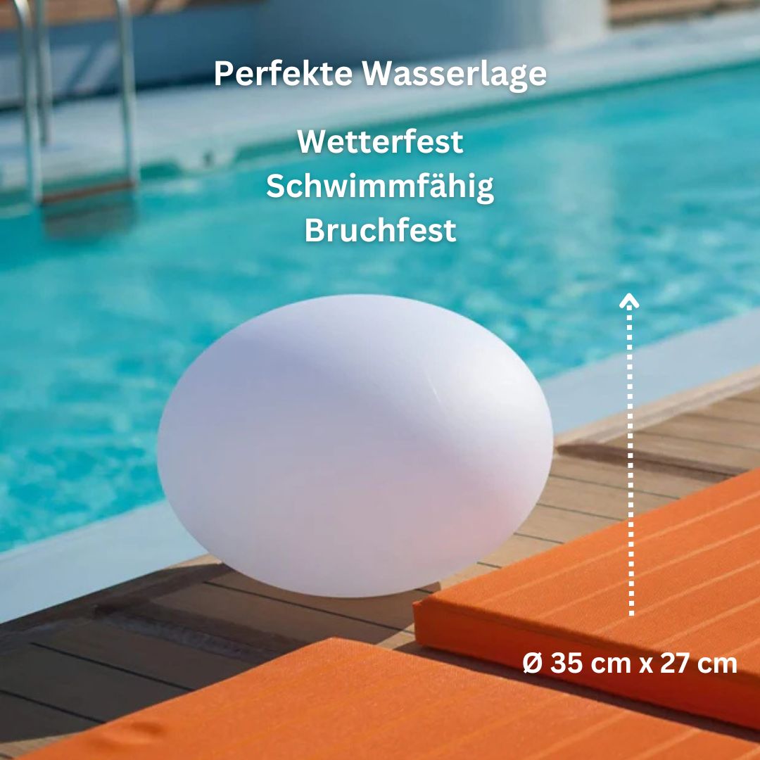 FLATBALL Outdoor Leuchte, kabellos schwimmfähig Ø35cm von Smart and Green