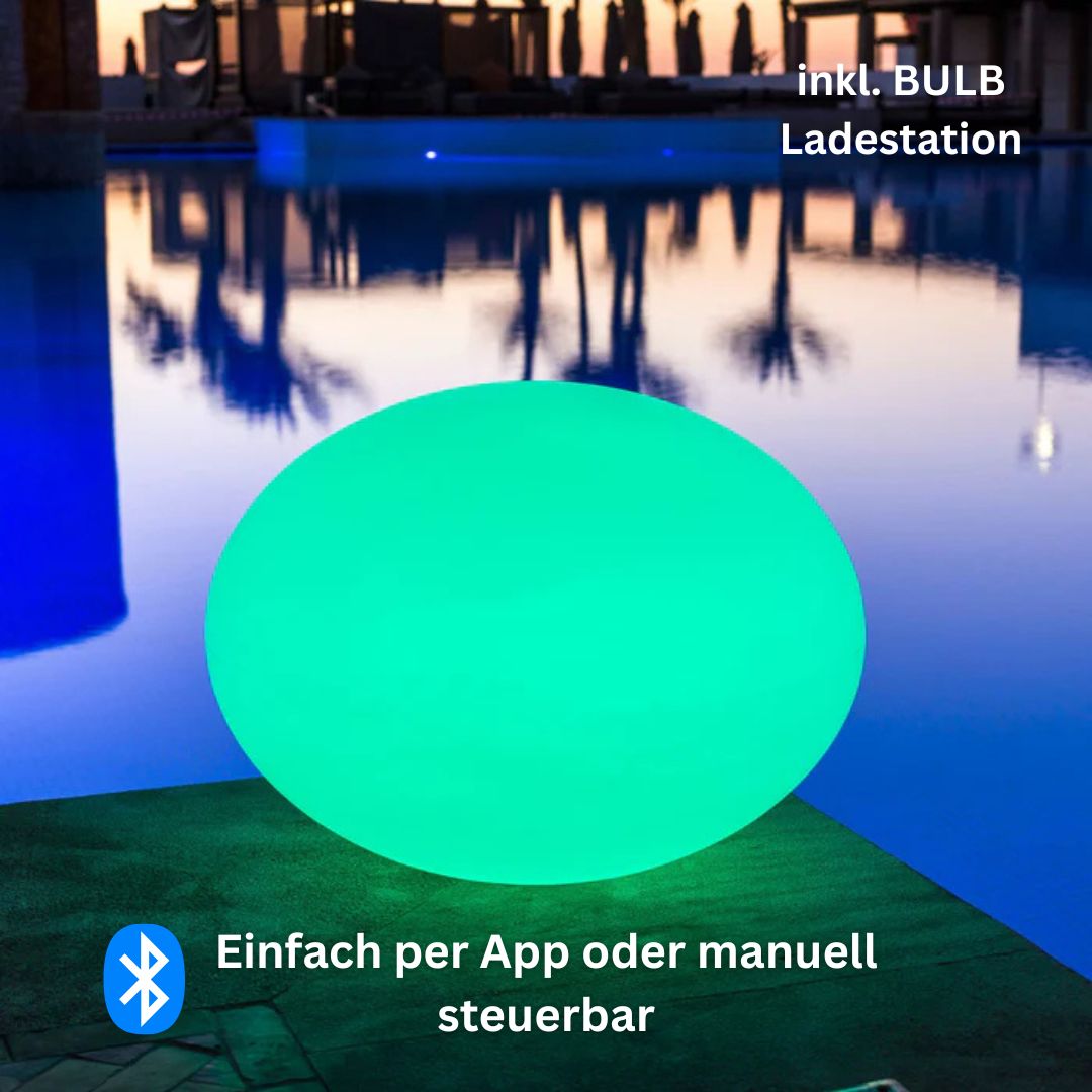 FLATBALL Outdoor Leuchte, kabellos schwimmfähig Ø35cm von Smart and Green