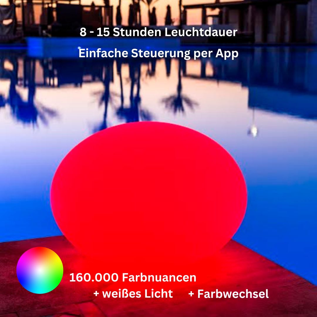 FLATBALL L Pool Leuchte mit APP Steuerung Ø50x36cm von smart and Green