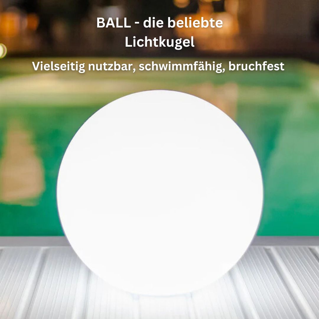 BALL kabellose, bruchfeste, schwimmfähige Lichtkugel von Smart and Green Ø35cm